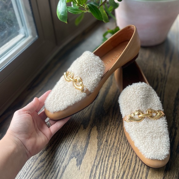 Tory Burch Women's Jessa shearling Loafer Flats size 9 - Picture 1 of 8